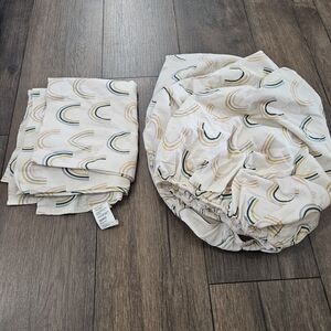 Crate & Kids Organic Cotton Toddler Crib Sheet Set Asha Rainbow